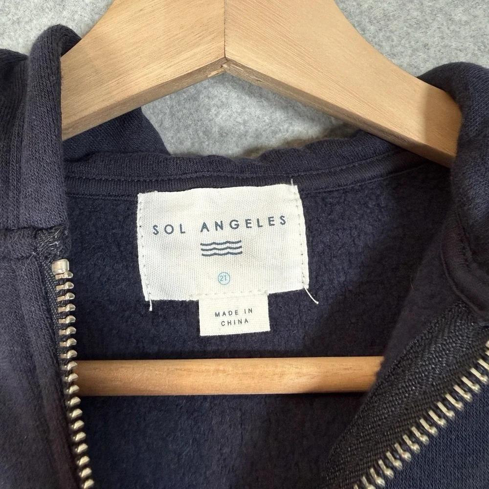 SOL ANGELES Boys Cotton Full Zipped Long Sleeve Jacket navy blue Size 2T